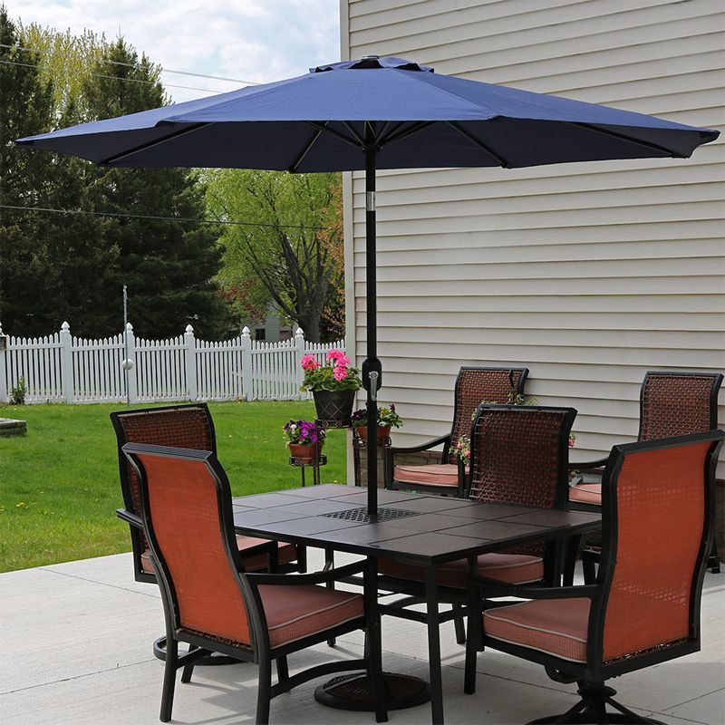Sunnydaze Outdoor Aluminum Patio Table Umbrella with Polyester Canopy and Push Button Tilt and Crank - 9', 4 of 23