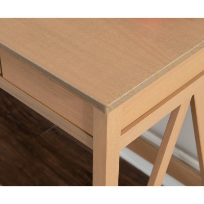 Rustic Driftwood Gray Wood Writing Desk with Drawer
