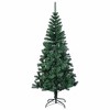 Artificial Pre-lit Christmas Tree Green 94.5" PVC and Metal - 4 of 4