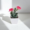 Unique Bargains Artificial Plants Multi-Head Cactus Plastic 3.03"x3.03"x6.30" 1 Pcs - 2 of 4