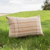 14" x 22" Woven Geometric Diamond Tan Indoor/Outdoor Lumbar Accent Throw Pillow - 2 of 4