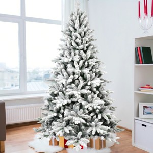 Artificial Trees Christmas PE&PVC Faux Tree Indoor With 768 Branch Tips,Metal Stand And Realistic Snowflake,Home Decoration-Maison Boucle - 1 of 4