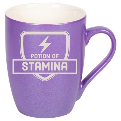 100 North Magic Potion 10 Ounce Passion Purple Metallic Finish, Comfortably Fits Your Hands, New Bone China Coffee Tea Cup Mug, Potion Of Stamina