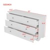 3-Pieces Bedroom Dresser Night Stand Set, 6-Drawer Dresser and 2 Nightstands with Metal Handles, Elegant Design and Retro Style,White - 3 of 4