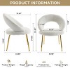 Upholstered Dining Chairs with Curved Backrest and Golden Metal Legs, Elegant Chairs for Kitchen or Dining Room-Cuddlewood - 4 of 4