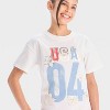 Girls' Short Sleeve Oversized 'USA' 4th of July Graphic T-Shirt - Cat & Jack™ Cream - 2 of 4