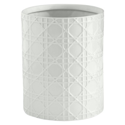 Wicker Wastebasket White - Cassadecor