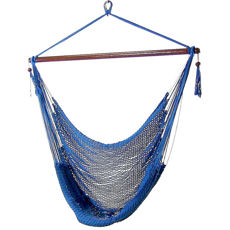Sunnydaze Caribbean Style Extra Large Hanging Rope Hammock Chair Swing for Backyard and Patio, 1 of 10
