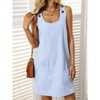 Coolmee Womens Summer Dress U Neck Sleeveless Striped Mini Tank Dress with Pocket Casual Loose Sundres - 4 of 4