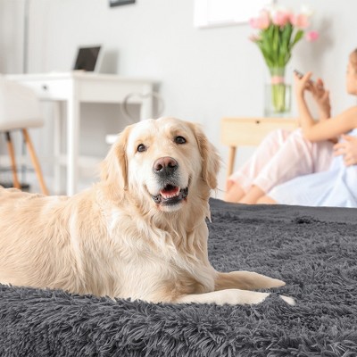 Medium Gray Waterproof Sherpa Fleece Dog Blanket