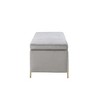 Simple Relax Velvet Storage Bench with Metal Legs in Gray - 4 of 4