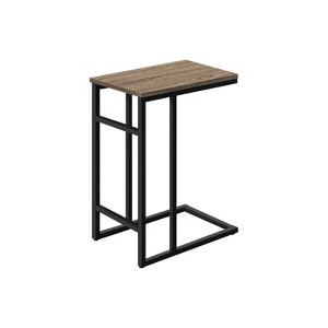 FONTOI C-shaped Side Table, Bedside Table with Felt pads, Snack Stand, Sofa Side Table for Living Room, Bedroom, Brown, 11.75"*24"*18" - 1 of 4