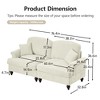 Classic 2-Piece Modular Chenille Sofa Set with 2-Seater + Loveseat, Flared Arms & Skirts - 2 of 4