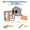 Outdoor Wooden Chicken Coop, 2 Story Rabbit Hutch with Pull-Out Tray & Non-slip Ramp, Guinea Pig Cage, Chicken Coop for Small-Medium Animals - 3 of 4