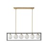 Helena Industrial Styled Chandelier Antique Brass - Ink+Ivy: 6-Light Frosted Glass, Ceiling Fixture - 3 of 4