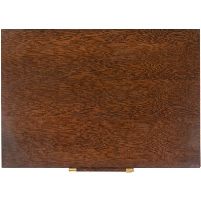 Justice 2-Drawer Walnut Nightstand with Brass Accents