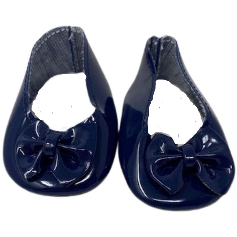 Navy Blue Bow Shoes Fit 18 Inch Girl Dolls Like American Girl Our Generation, 1 of 4