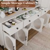 62'' Buffet Cabinet with Storage,Large Sideboard Cabinet,Coffee Bar Cabinets with 3 Drawers and 4 Fluted Glass Doors - 4 of 4