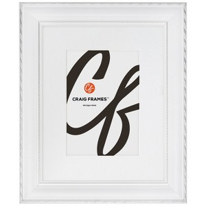 Craig Frames Victoria Ornate White and Silver Picture Frame, Matted - 1 of 3