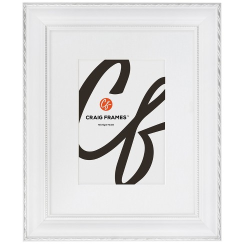 Craig Frames Victoria Ornate White and Silver Picture Frame, Matted - image 1 of 3