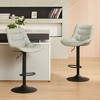 YOUNIKE Adjustable Swivel Counter Height Bar stools Set of 2 Modern Leather Island Barstools Seat Size 19.69"Wx15.75"Dx(22.83-32.28)"H - 3 of 4