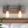LNC Sabrina Antique Brown Wood Farmhouse Vanity  Lights, 2 Light/3 Light - 2 of 4