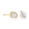 Ross-Simons 8-8.5mm Cultured Pearl Stud Earrings With Diamond Accents in 14kt Yellow Gold - 3 of 4