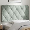 vidaXL Light Gray Velvet Headboard Cushion - Decorative Pillow Back for Bed, Foam Filled for Comfort, Hook-and-Loop for LED, 40.2x2.4x18.9-inch - 2 of 4