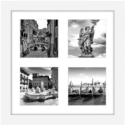 Americanflat 10x10 Collage Picture Frame with tempered shatter-resistant glass - 4 Displays of 4x4 - Available in a variety of Colors