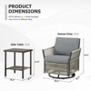Buenhomino 6-Piece Wicker Patio Set – 4 Swivel Chairs & 2 Side Tables with UV-Resistant PE Rattan & Durable Powder-Coated Frame - 3 of 4