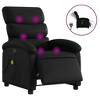 vidaXL Electric Massage Recliner Chair - Faux Leather Wingback Armchair With Vibration, Auto Adjusting Backrest/Footrest, Usb Powered, Black - image 2 of 4