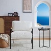 KWPZQEB Accent Chair, Mid-Century Modern Armchair with Cushions and Solid Wood Legs, Reading Chair with High Back for Living Room Bedroom - 4 of 4