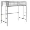 Modern Industrial Twin over Loft Metal Bunk Bed Frame with Integrated Guardrails - Silver - 4 of 4