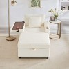 Corduroy Sofa with Storage Ottoman and USB Port, Storage Sofa with Adjustable Armrest and Cup Holder,Modern Living Room Accent Sofa-Koiai - 3 of 4