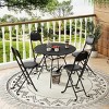 Modern Folding Patio Chairs with Metal Legs, Outdoor Armless Lounge Chairs for Balcony, Deck, or Garden – The Pop Home - 2 of 4
