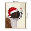Amanti Art 23"x28" Christmas St Bernard and Fluffy Owl by Fab Funky Framed Canvas Wall Art - 4 of 4