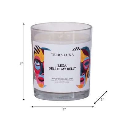 7oz Sage and Sea Salt Scented Candle in Artistic Glass Jar