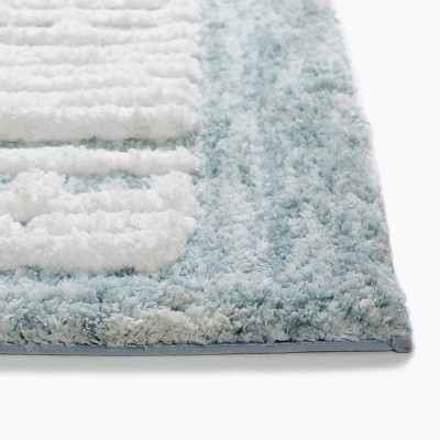 Teal Polyester Get Naked Typography Bath Rug, 24" x 60"