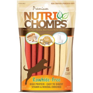 Nutri Chomps Assorted Flavor Mini Pork Twist Dog Treats - 15ct/6.35oz - 1 of 4