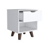 Gulches Nightstand with Generous Display Shelf & Roomy Drawer, Sturdy Wooden Legs for Bedroom - 2 of 4