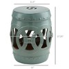 CAVINAS 300lbs Ceramic Top Outedoor End Table,Barrel Patio End Table,Outdoor Furniture,Side Table with Strong Glazed Material,Patio Decor - 3 of 4