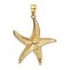 Black Bow Jewelry 14k Yellow Gold and White Rhodium 25mm Two Tone Starfish Pendant - 3 of 4