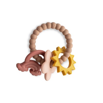 Mushie Silicone Rainbow Teething Ring