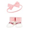 Hudson Baby Infant Girls Headband and Socks Giftset, Burgundy Black, One Size - 3 of 4