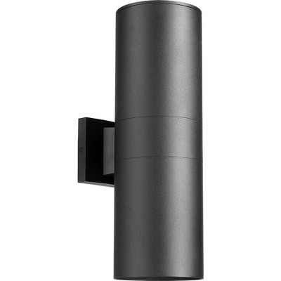 Quorum Lighting Cylinder 2-Light Noir Outdoor Wall Sconce