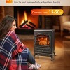 ChicFurnit Indoor Fireplaces 22" Freestanding Fireplace Fireplace Heater with Realistic Flames for Indoor Living Room, Black, 16.3"*11"*21.5" - 4 of 4