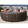 Bestway SaluSpa Bali Smart AirJet Inflatable Hot Tub Round Portable 5-7 Person Spa with 180 AirJets, App Control and EnergySense Cover, Brown Rattan - 2 of 4