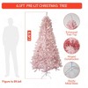 6.5 Ft Prelit Artificial Christmas Tree, Black Christmas Tree with 250 Warm White LED Lights & 818 Branches - 2 of 4