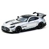 Mercedes-Benz AMG GT Black Series Silver Metallic with Black Hood Stripes and Top "Global64" 1/64 Diecast Model by Tarmac Works - 2 of 3