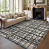 Washable Plaid Area Rug, Non-Slip Low Pile, Stain Resistant,Rustic Soft Carpet for living room, bedroom, office, or dining room - 3 of 4